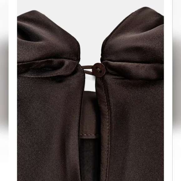 ZARA  FOULARD SATIN EFFECT SHORT DRESS - Picture 5 of 6